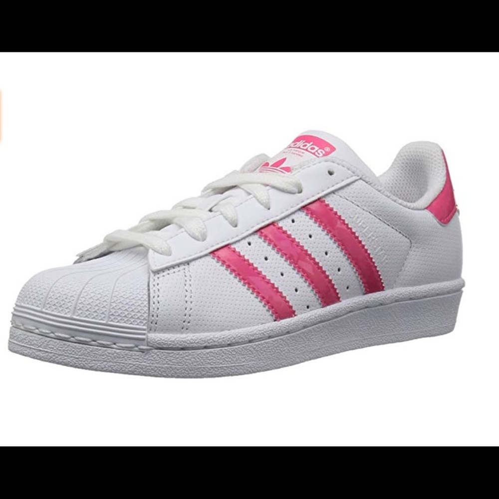 Adidas Pink Stripe Superstar Shoes
